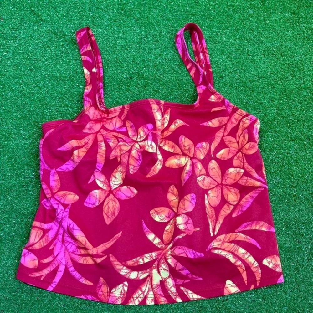 Vintage Y2K Women's Swimsuit Floral Top Hawaiian One Piece Vacationโ Resortwear